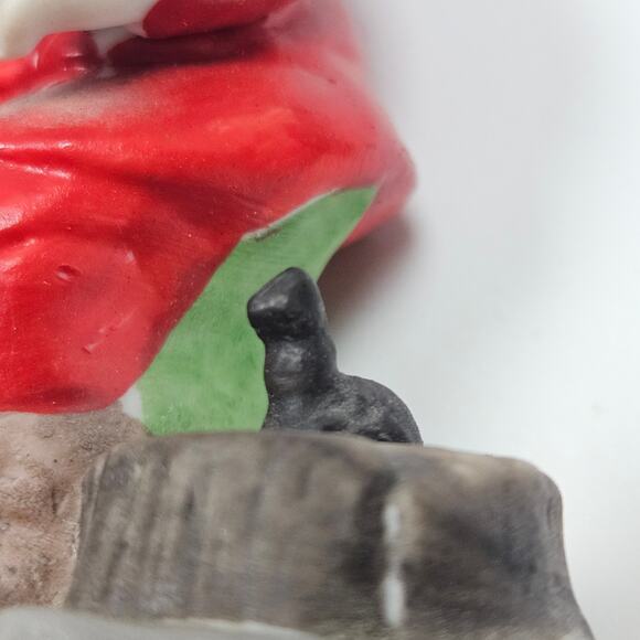 RARE Vintage Santa Gnome Porcelain with cat Christmas Holiday 5.5" Tall - Picture 6 of 8